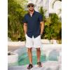 imageCOOFANDY Mens Short Sleeve Button Down Shirt Casual Summer Beach Shirts Vacation Wedding Shirt with PocketIndigo