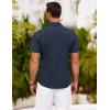 imageCOOFANDY Mens Short Sleeve Button Down Shirt Casual Summer Beach Shirts Vacation Wedding Shirt with PocketIndigo