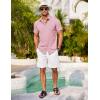 imageCOOFANDY Mens Short Sleeve Button Down Shirt Casual Summer Beach Shirts Vacation Wedding Shirt with PocketLotus Pink
