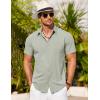 imageCOOFANDY Mens Short Sleeve Button Down Shirt Casual Summer Beach Shirts Vacation Wedding Shirt with PocketMint Green