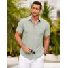 imageCOOFANDY Mens Short Sleeve Button Down Shirt Casual Summer Beach Shirts Vacation Wedding Shirt with PocketMint Green