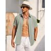imageCOOFANDY Mens Short Sleeve Button Down Shirt Casual Summer Beach Shirts Vacation Wedding Shirt with PocketMint Green