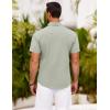 imageCOOFANDY Mens Short Sleeve Button Down Shirt Casual Summer Beach Shirts Vacation Wedding Shirt with PocketMint Green