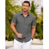 imageCOOFANDY Mens Short Sleeve Button Down Shirt Casual Summer Beach Shirts Vacation Wedding Shirt with PocketSlate Marble