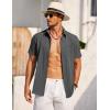 imageCOOFANDY Mens Short Sleeve Button Down Shirt Casual Summer Beach Shirts Vacation Wedding Shirt with PocketSlate Marble