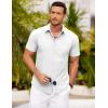 imageCOOFANDY Mens Short Sleeve Button Down Shirt Casual Summer Beach Shirts Vacation Wedding Shirt with PocketWhite