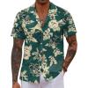 imageCOOFANDY Hawaiian Shirts for Men Short Sleeve Casual Button Down Shirt Tropical Summer Beach ShirtGreen Palm Tree