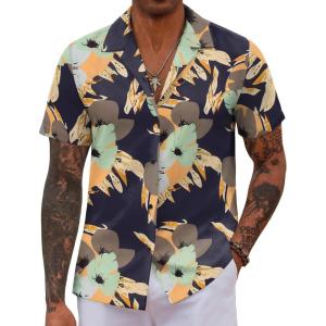 imageCOOFANDY Hawaiian Shirts for Men Short Sleeve Casual Button Down Shirt Tropical Summer Beach ShirtTropical Print