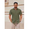 imageCOOFANDY Mens Casual Button Down Shirts Short Sleeve Summer Untucked Dress ShirtsArmy Green