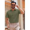 imageCOOFANDY Mens Casual Button Down Shirts Short Sleeve Summer Untucked Dress ShirtsArmy Green