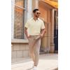 imageCOOFANDY Mens Casual Button Down Shirts Short Sleeve Summer Untucked Dress ShirtsBeige