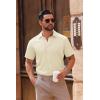 imageCOOFANDY Mens Casual Button Down Shirts Short Sleeve Summer Untucked Dress ShirtsBeige