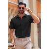 imageCOOFANDY Mens Casual Button Down Shirts Short Sleeve Summer Untucked Dress ShirtsBlack