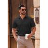 imageCOOFANDY Mens Casual Button Down Shirts Short Sleeve Summer Untucked Dress ShirtsBlack