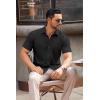 imageCOOFANDY Mens Casual Button Down Shirts Short Sleeve Summer Untucked Dress ShirtsBlack