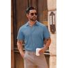 imageCOOFANDY Mens Casual Button Down Shirts Short Sleeve Summer Untucked Dress ShirtsCaptain Blue