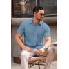 imageCOOFANDY Mens Casual Button Down Shirts Short Sleeve Summer Untucked Dress ShirtsCaptain Blue