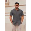 imageCOOFANDY Mens Casual Button Down Shirts Short Sleeve Summer Untucked Dress ShirtsDark Grey