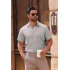 imageCOOFANDY Mens Casual Button Down Shirts Short Sleeve Summer Untucked Dress ShirtsGrey