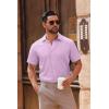 imageCOOFANDY Mens Casual Button Down Shirts Short Sleeve Summer Untucked Dress ShirtsLavender