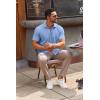 imageCOOFANDY Mens Casual Button Down Shirts Short Sleeve Summer Untucked Dress ShirtsLight Blue