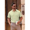 imageCOOFANDY Mens Casual Button Down Shirts Short Sleeve Summer Untucked Dress ShirtsLight Green