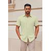 imageCOOFANDY Mens Casual Button Down Shirts Short Sleeve Summer Untucked Dress ShirtsLight Green