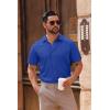 imageCOOFANDY Mens Casual Button Down Shirts Short Sleeve Summer Untucked Dress ShirtsOcean Blue