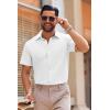 imageCOOFANDY Mens Casual Button Down Shirts Short Sleeve Summer Untucked Dress ShirtsWhite