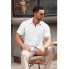 imageCOOFANDY Mens Casual Button Down Shirts Short Sleeve Summer Untucked Dress ShirtsWhite