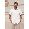 imageCOOFANDY Mens Casual Button Down Shirts Short Sleeve Summer Untucked Dress ShirtsWhite