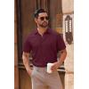 imageCOOFANDY Mens Casual Button Down Shirts Short Sleeve Summer Untucked Dress ShirtsWine Red