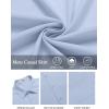 imageCOOFANDY Mens Casual Linen Shirt Short Sleeve Button Down Shirt Summer Beach Shirts with PocketLight Blue