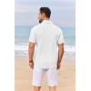imageCOOFANDY Mens Casual Linen Shirt Short Sleeve Button Down Shirt Summer Beach Shirts with PocketWhite
