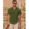 imageCOOFANDY Mens Casual Short Sleeve Shirts Summer Beach Shirt Button Down Textured Shirts Vacation Hawaiian ShirtsArmy Green