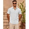 imageCOOFANDY Mens Casual Short Sleeve Shirts Summer Beach Shirt Button Down Textured Shirts Vacation Hawaiian ShirtsAwhite