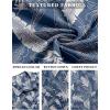imageCOOFANDY Mens Casual Short Sleeve Shirts Summer Beach Shirt Button Down Textured Shirts Vacation Hawaiian ShirtsBlue Palm Leaves