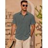 imageCOOFANDY Mens Casual Short Sleeve Shirts Summer Beach Shirt Button Down Textured Shirts Vacation Hawaiian ShirtsDark Gray