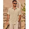 imageCOOFANDY Mens Casual Short Sleeve Shirts Summer Beach Shirt Button Down Textured Shirts Vacation Hawaiian ShirtsLight Brown