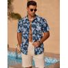 imageCOOFANDY Mens Casual Short Sleeve Shirts Summer Beach Shirt Button Down Textured Shirts Vacation Hawaiian ShirtsNavy Blue Flower