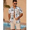 imageCOOFANDY Mens Casual Short Sleeve Shirts Summer Beach Shirt Button Down Textured Shirts Vacation Hawaiian ShirtsWhite Coconut Tree