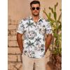 imageCOOFANDY Mens Casual Short Sleeve Shirts Summer Beach Shirt Button Down Textured Shirts Vacation Hawaiian ShirtsWhite Coconut Tree