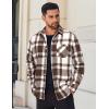 imageCOOFANDY Mens Flannel Shirt Long Sleeve Lightweight Plaid Shirt Casual Button Down Shirts JacketBrown