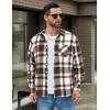 imageCOOFANDY Mens Flannel Shirt Long Sleeve Lightweight Plaid Shirt Casual Button Down Shirts JacketBrown