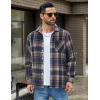 imageCOOFANDY Mens Flannel Shirt Long Sleeve Lightweight Plaid Shirt Casual Button Down Shirts JacketDark Blue