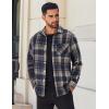 imageCOOFANDY Mens Flannel Shirt Long Sleeve Lightweight Plaid Shirt Casual Button Down Shirts JacketDark Blue