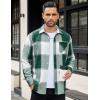 imageCOOFANDY Mens Flannel Shirt Long Sleeve Lightweight Plaid Shirt Casual Button Down Shirts JacketGreen