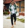 imageCOOFANDY Mens Flannel Shirt Long Sleeve Lightweight Plaid Shirt Casual Button Down Shirts JacketGreen