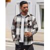 imageCOOFANDY Mens Flannel Shirt Long Sleeve Lightweight Plaid Shirt Casual Button Down Shirts JacketGrey
