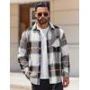 imageCOOFANDY Mens Flannel Shirt Long Sleeve Lightweight Plaid Shirt Casual Button Down Shirts JacketGrey